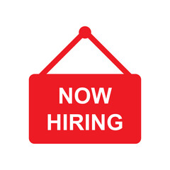 now hiring sign icon vector