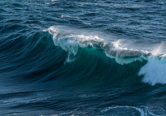 Naklejka premium Breaking wave on the southern pacific coast of South America (Chile)