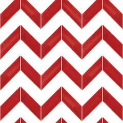 Vector red striped chevrons white seamless pattern