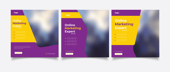 Digital business marketing banner for social media post template 