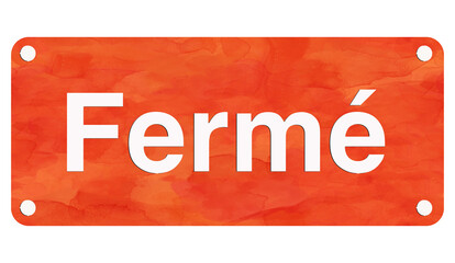 fermé plaque aquarelle