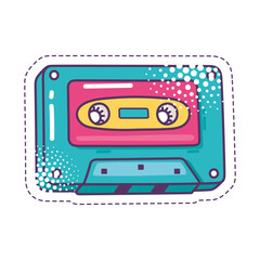 cassette pop art element sticker icon isolated design