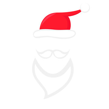 Christmas santa hat. Elf hat isolated. Flat vector illustration.