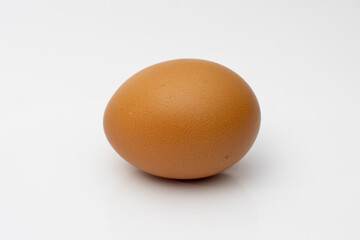 Chicken egg isolated on white background close view