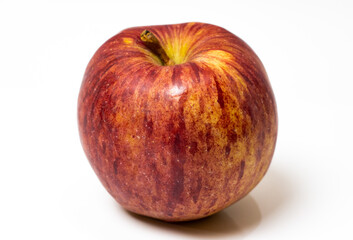 Isolated red apple close up on white background