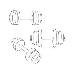 Dumbbell sketch vector. Fitness logo symbol. Gym icon. Stylized illustration. dumbbells vector sketch illustration
