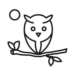 Simple coloring cute owl line art design