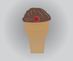 Christmas soft-serve chocolate ice cream. to celebrate Christmas holidays, new year party or special event. Vector Illustration Symbol Icon Design.

