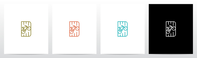Bicycle On Letter Logo Design D