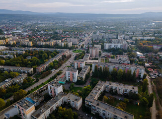 Panorama view of the roof city Uzhgorod, Transcarpathia, Ukraine