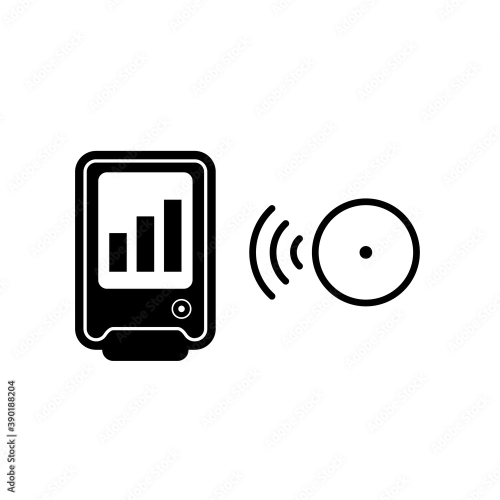 Wall mural Portable continuous blood glucose monitoring system. Vector