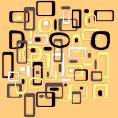 60s background vintage yellow geometric pop design wallpaper	