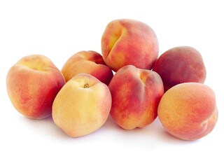sweet,delicious red and yellow peaches close up