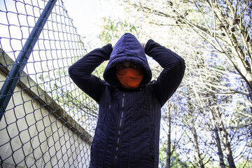 Young street gang with mask