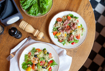 Pizza and salad
