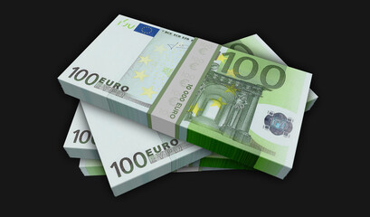 Euro money banknotes pack