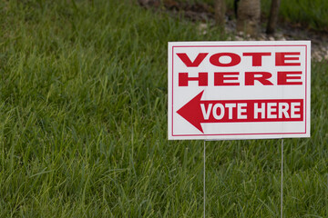 Sign at a Polling Place on Election Day