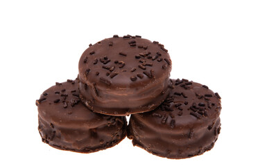 cookies in chocolate glaze isolated