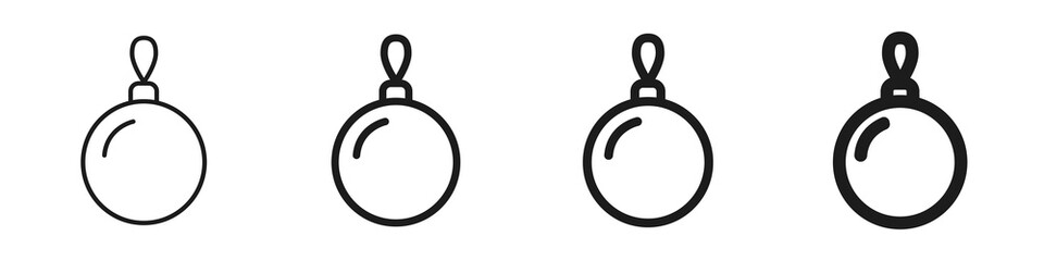 Christmas balls icons set. Decoration for the new year. Decorations for Christmas. Vector illustration
