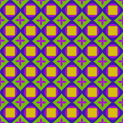60s 70s geometric square rhombus seamless vector pattern, midcentury style