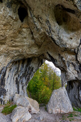 Natural stone arch in the mountains