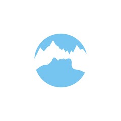 Profile of a girl and silhouette of mountains
