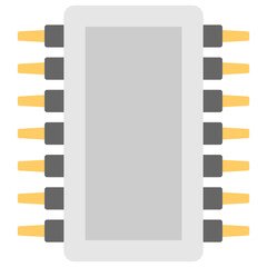 
Monolithic integrated circuit flat icon design
