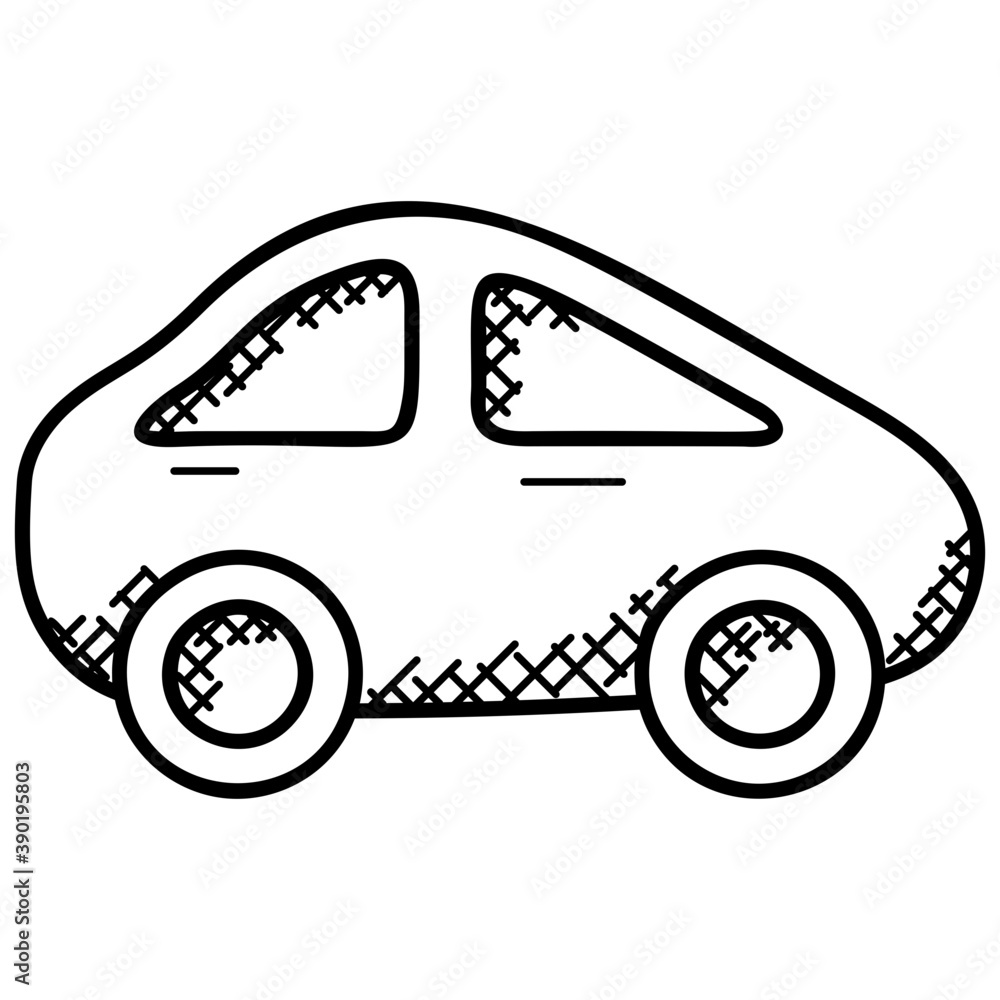 Poster 
A doodle icon image of sedan car
