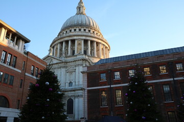 View from Paternoster square to Saint Paul´s Cathedral in London in December, England