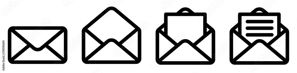 Poster message envelope line icon isolated on white background vector for apps and websites. mail message s