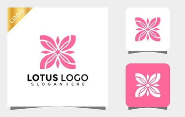 Lotus Flower logo designs vector Illustration