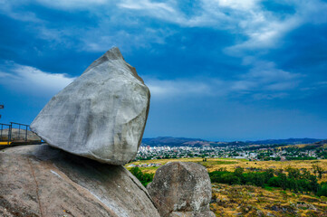  Tandil moving stone, typical landmark near the city of Tandil, BUenos Aires, Argentina     