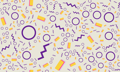 Memphis Seamless Pattern. Fun Background. Vector Illustration. Hipster Style 80s-90s.