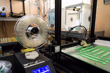 3d printer printing prototype from eco-friendly biodegradable filament polymer