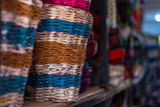 Display paper handicrafts in Wellpaper  Auroville, Tamilnadu