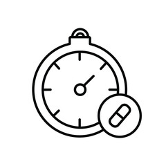 Stopwatch for medical purpose line icon