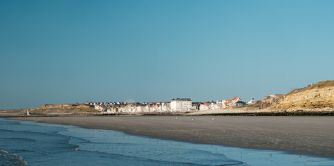 Panoramic view of the seaside town of Wimereux on the French Opal Coast.
