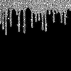 Dripping glitter paint on background