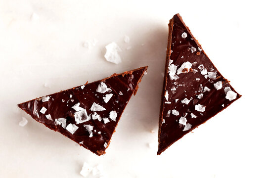 Close up of shortbread ganache bars