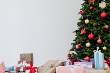 Christmas tree tree twigs pine new year place for inscription on the background