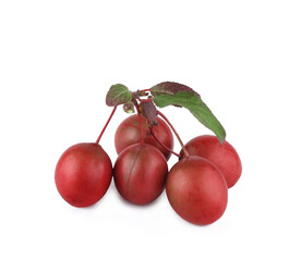 Cherry plums isolated on white background