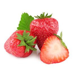 Strawberries isolated on a white background, clipping path