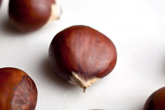 Close up of chestnuts on table