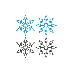 Christmas ornaments shaped like snowflakes icon