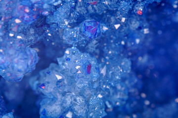 Close up of blue quartz photographed in the studio