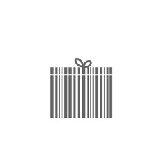 Discount. Present barcode vector image. Logo design