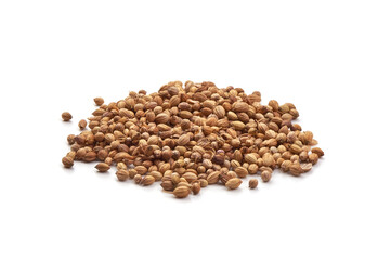 Coriander seeds, isolated on white background
