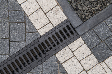 Brick Driveway and Water Drain