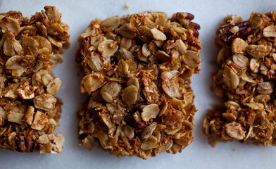 Close up of coconut granola bars