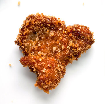 Close up of pork katsu on table